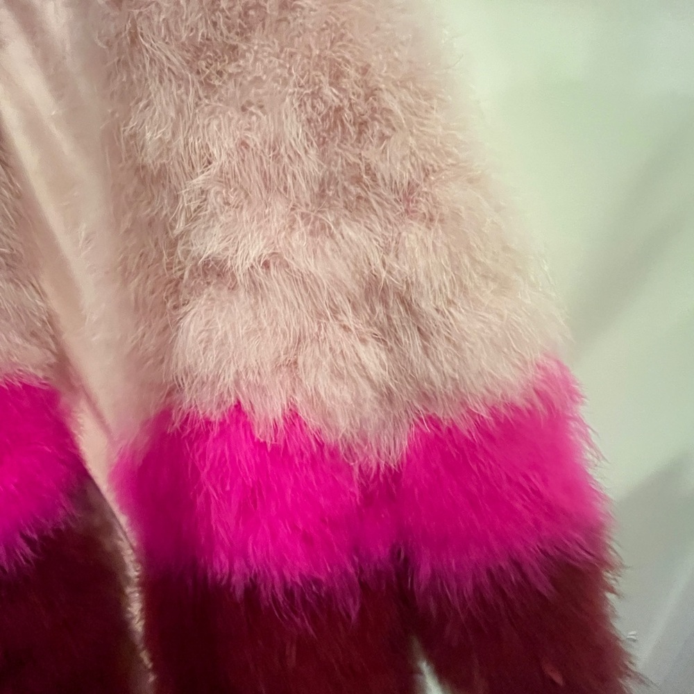 Lisa Perry Blush Feathered Vest - Picture 9 of 10